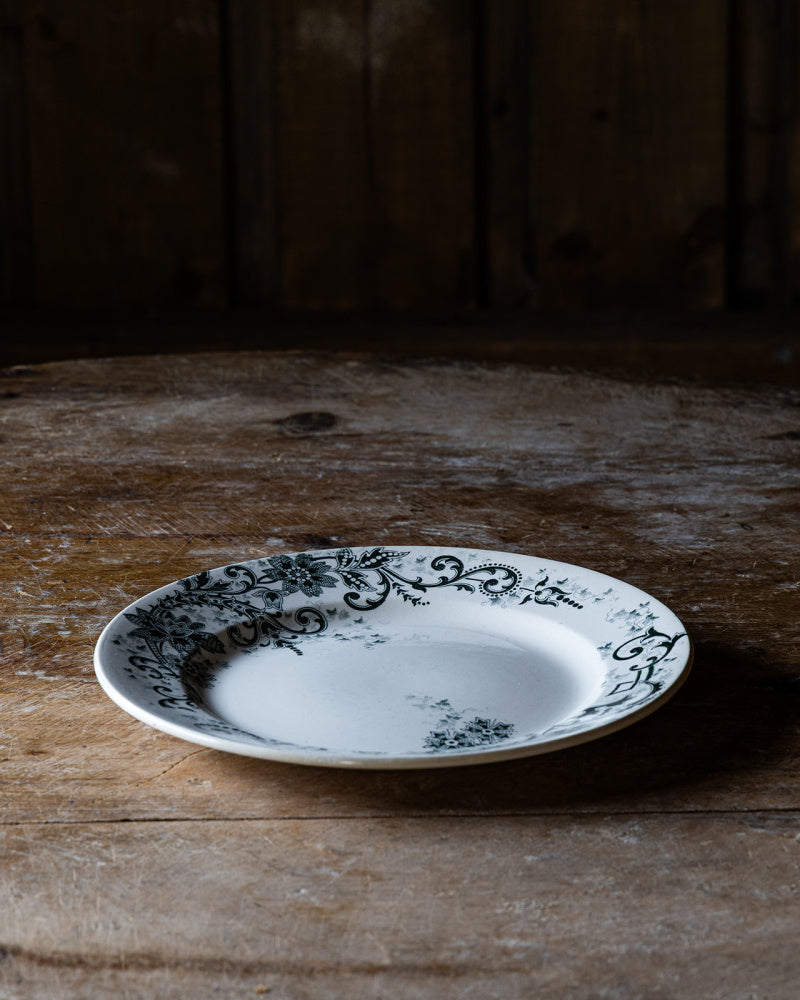 Eldre franske tallerkener 23 cm 2 stk - grønne