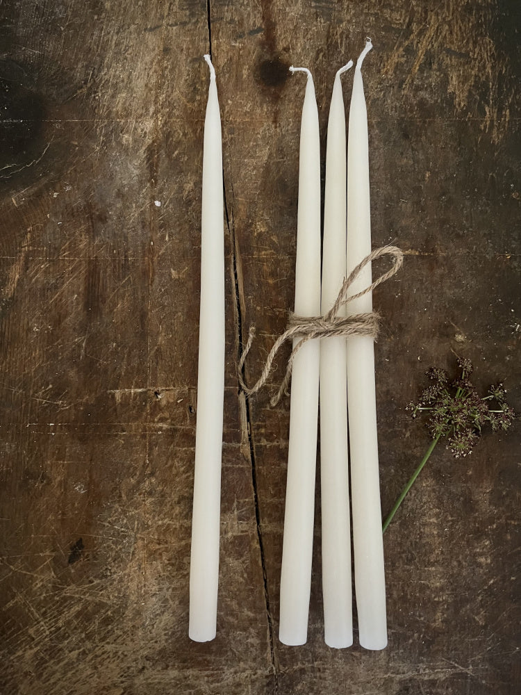 Tynne stearinlys 28 cm, 4 pk - Off-white