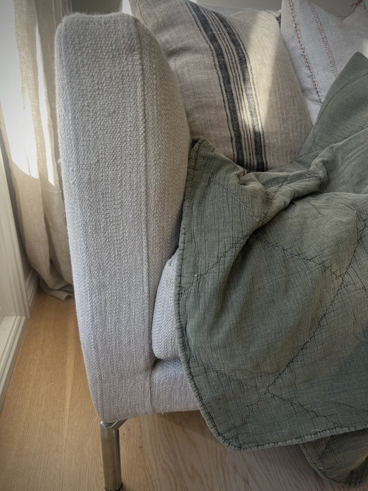 «Vintage» pledd - grønt 140x200 cm