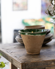 Keramikkskål str S, vintage grønn