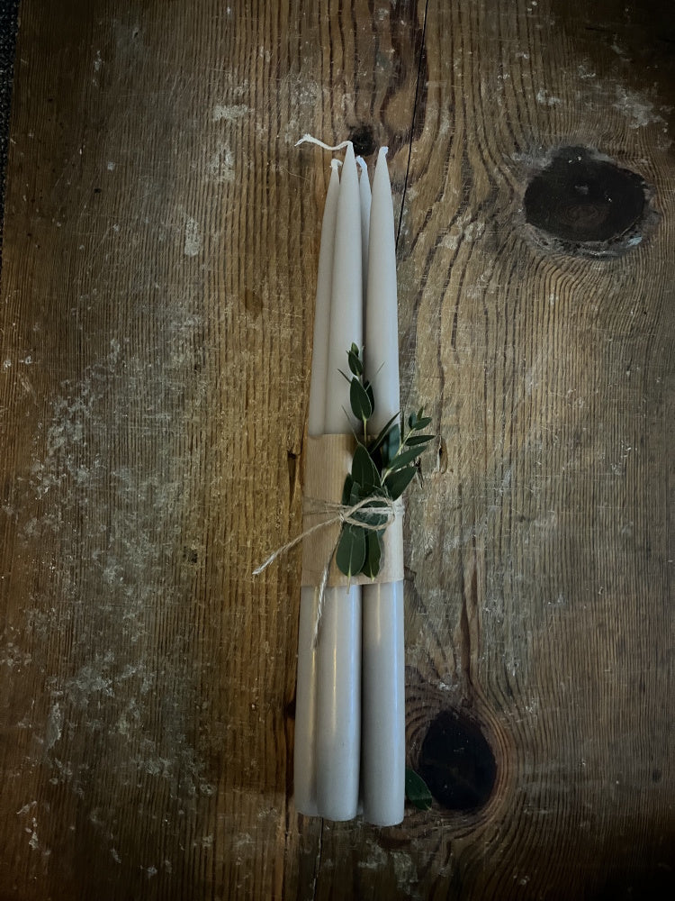 Kronelys 35 cm, 4 pk - Linnen