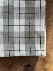 Kjøkkenhåndkle - rutete oliven, sort og beige 50x70cm