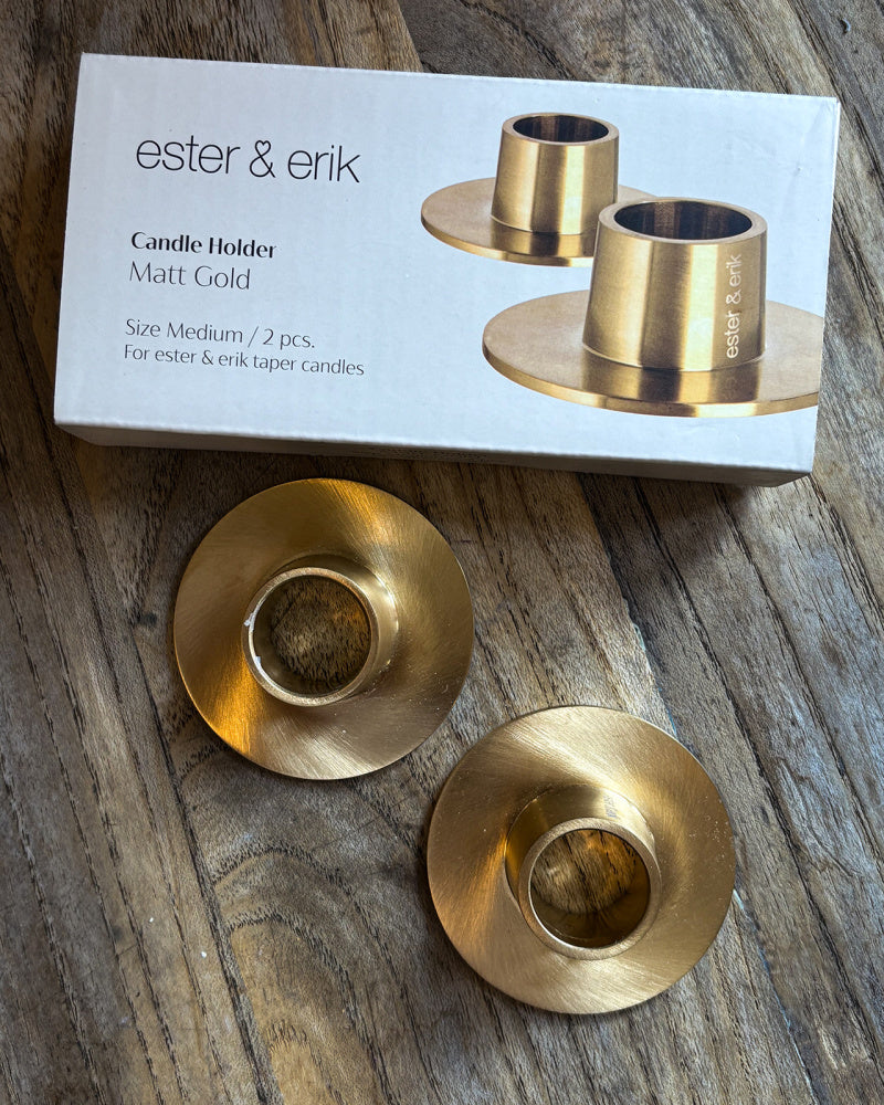 lysestaker i matt gull fra ester & erik 2 pkn 