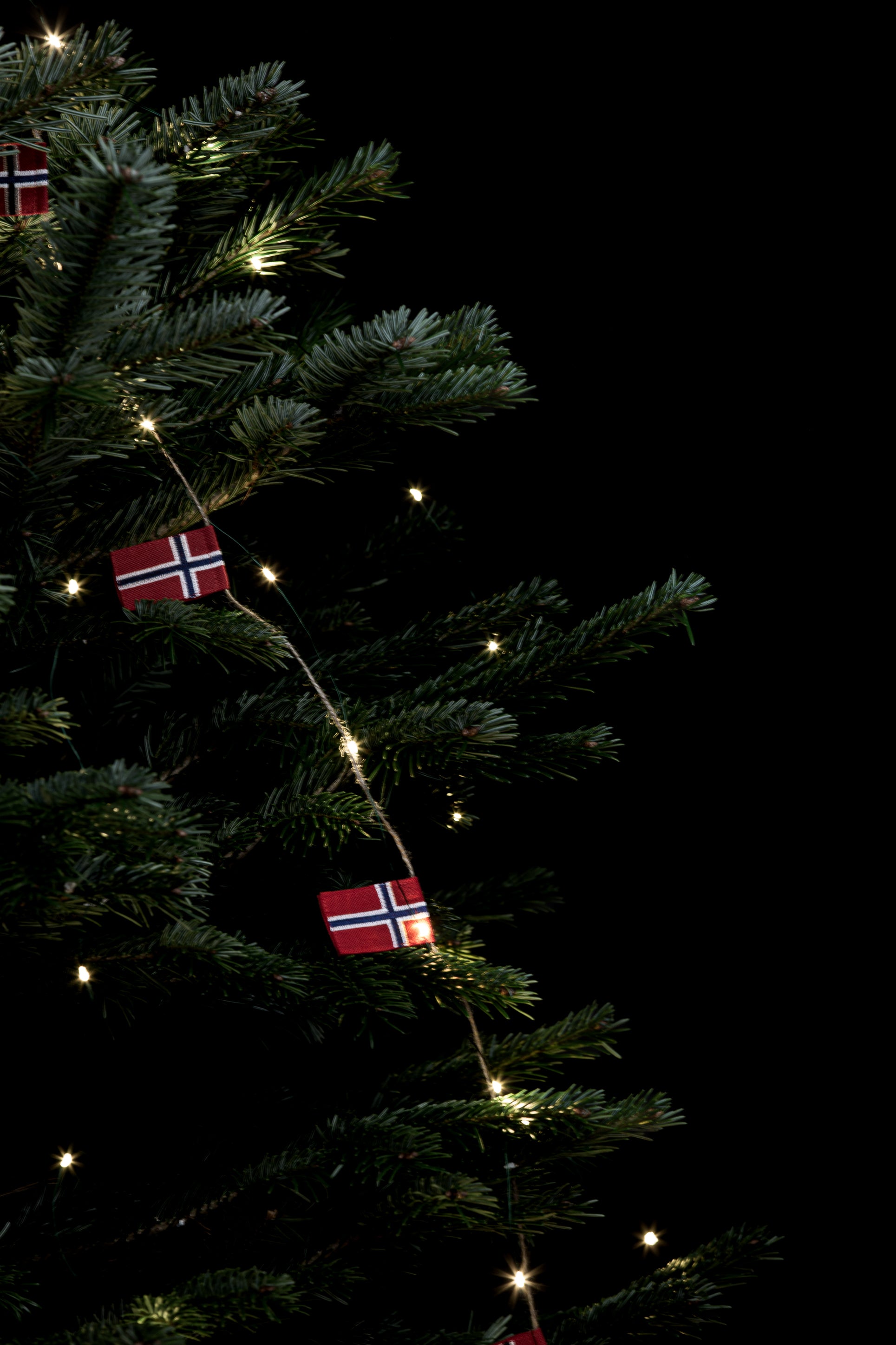 flaggrekke-norske-flagg-paa-juletre