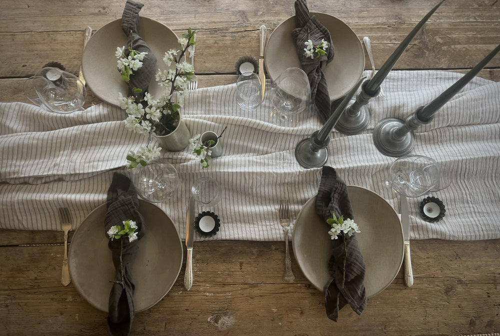 Tøyserviett 4 pk mørkebrun