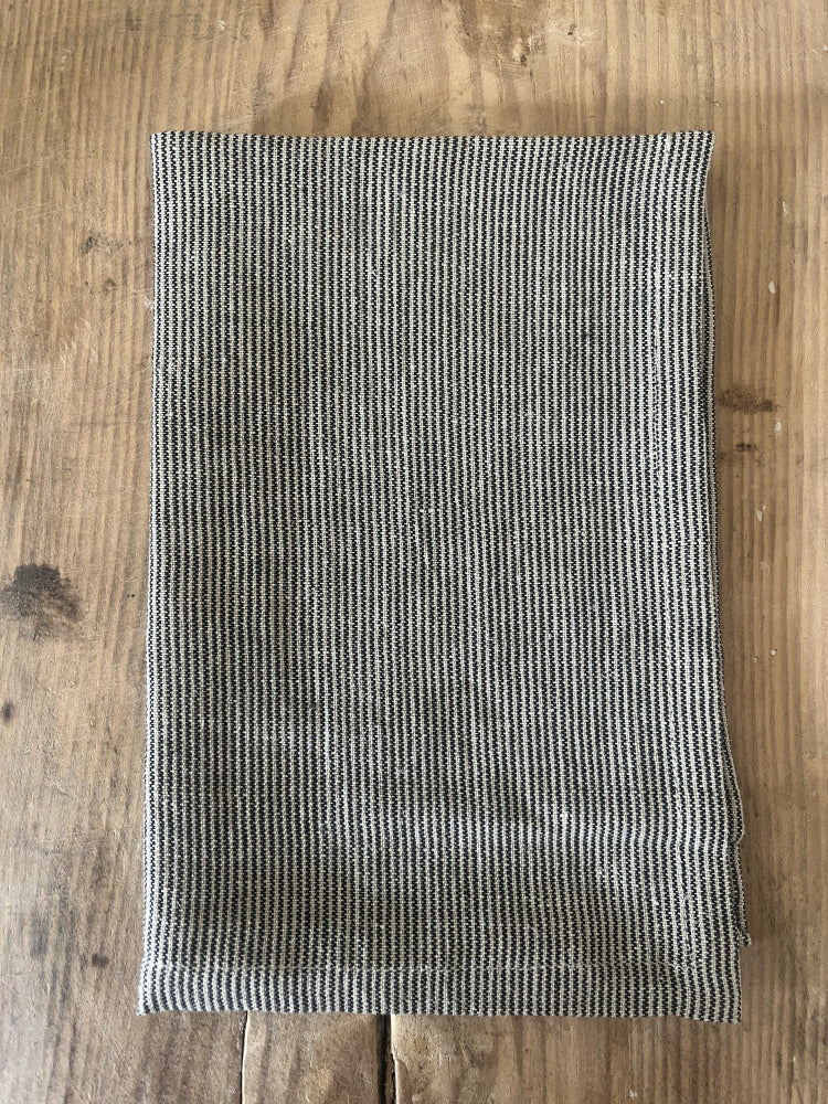 4 pakn serviett stripet sort/beige