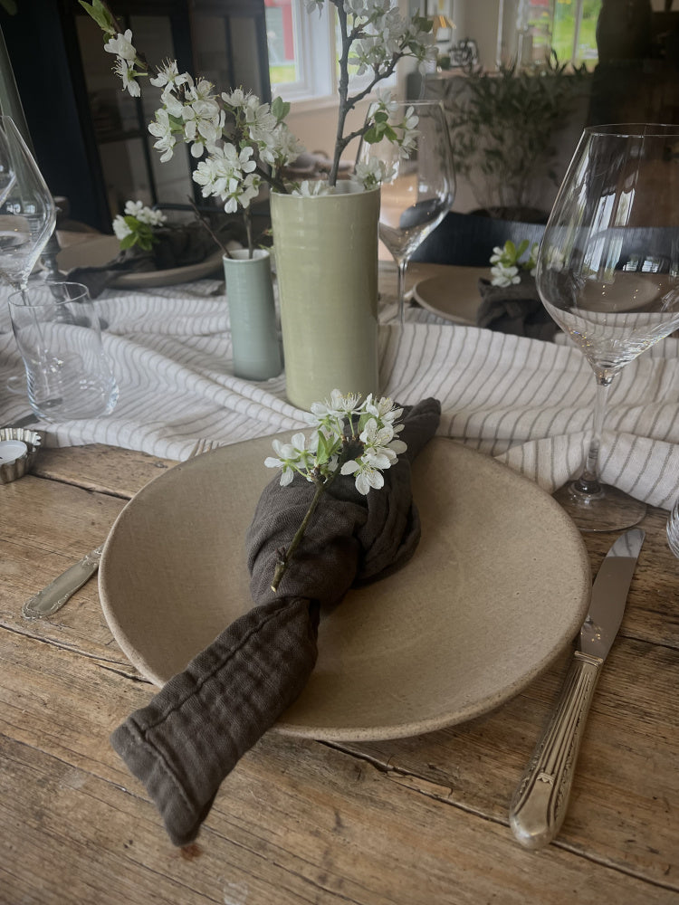 Tøyserviett 4 pk mørkebrun