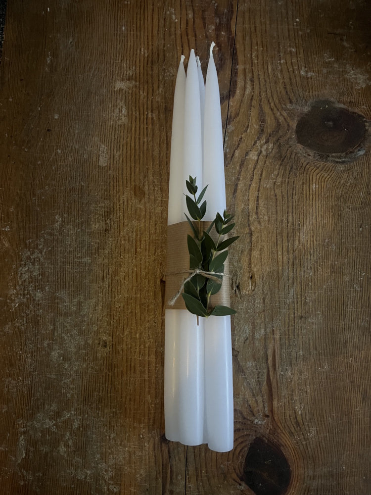 Kronelys 35 cm, 4 pk - White