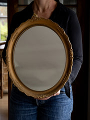 Vintage speil med gullramme - 48x37cm