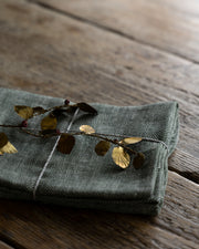 Kjøkkenhåndkle i grønn/natur 100% lin, 2stk