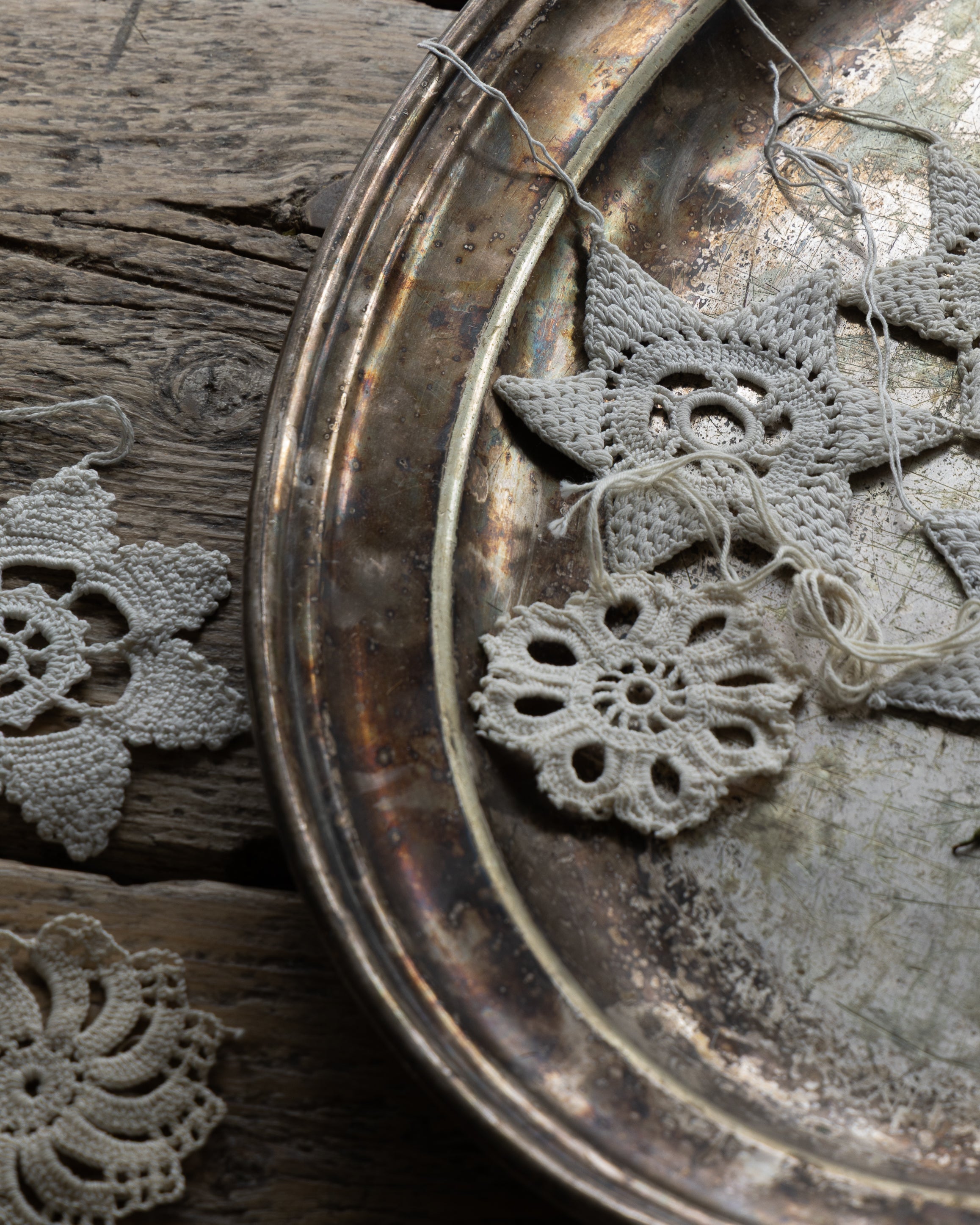 Vintage heklet julepynt