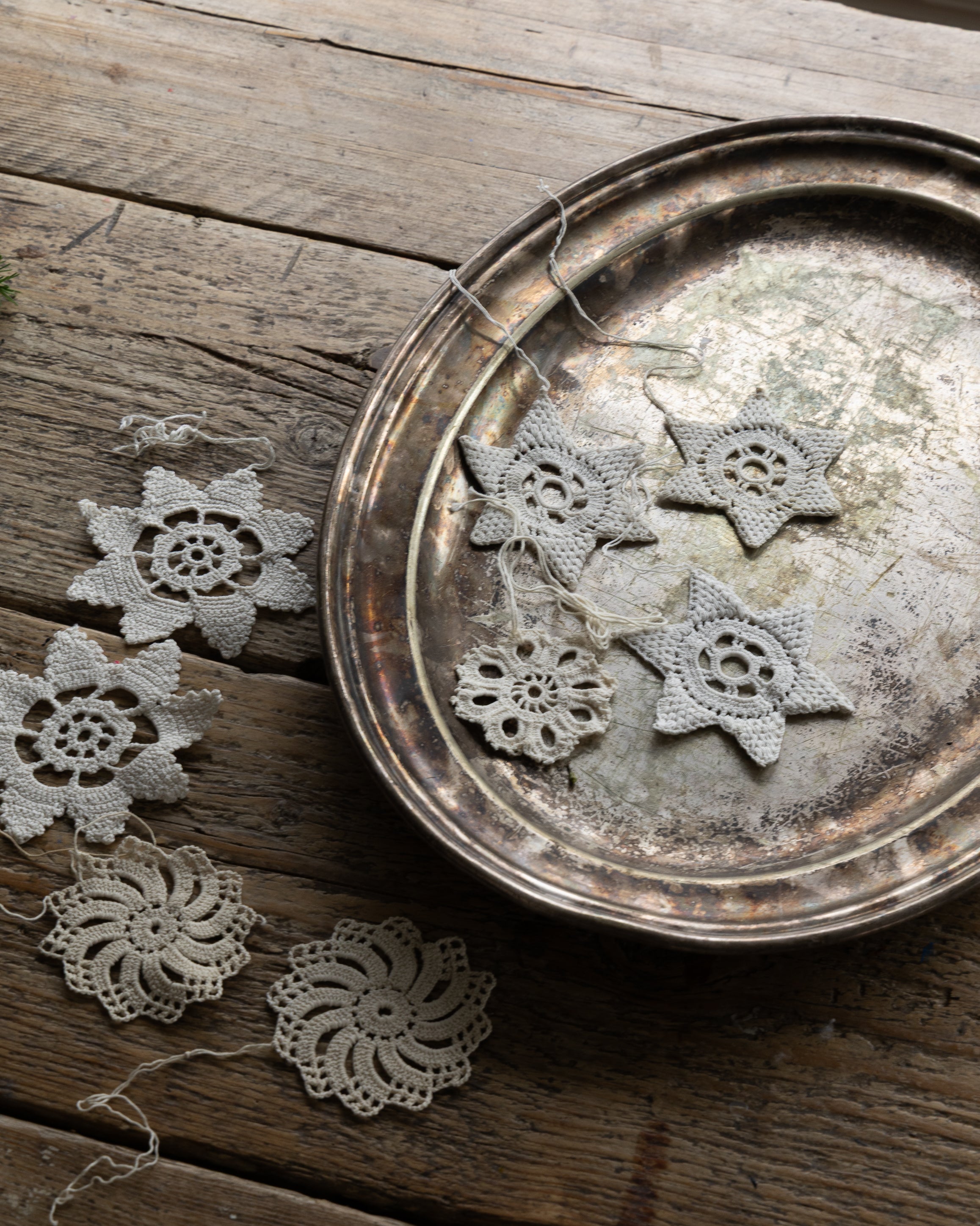 Vintage heklet julepynt