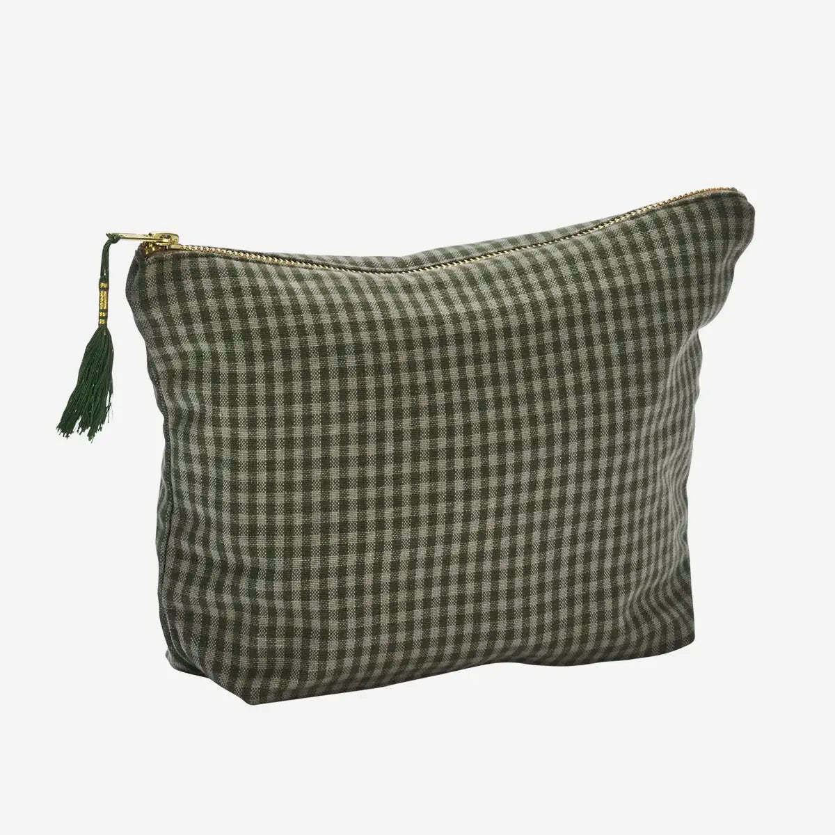 Toalettmappe - Rutete grønn 27x19 cm