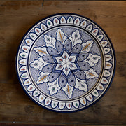 Håndmalt fat blått 40 cm