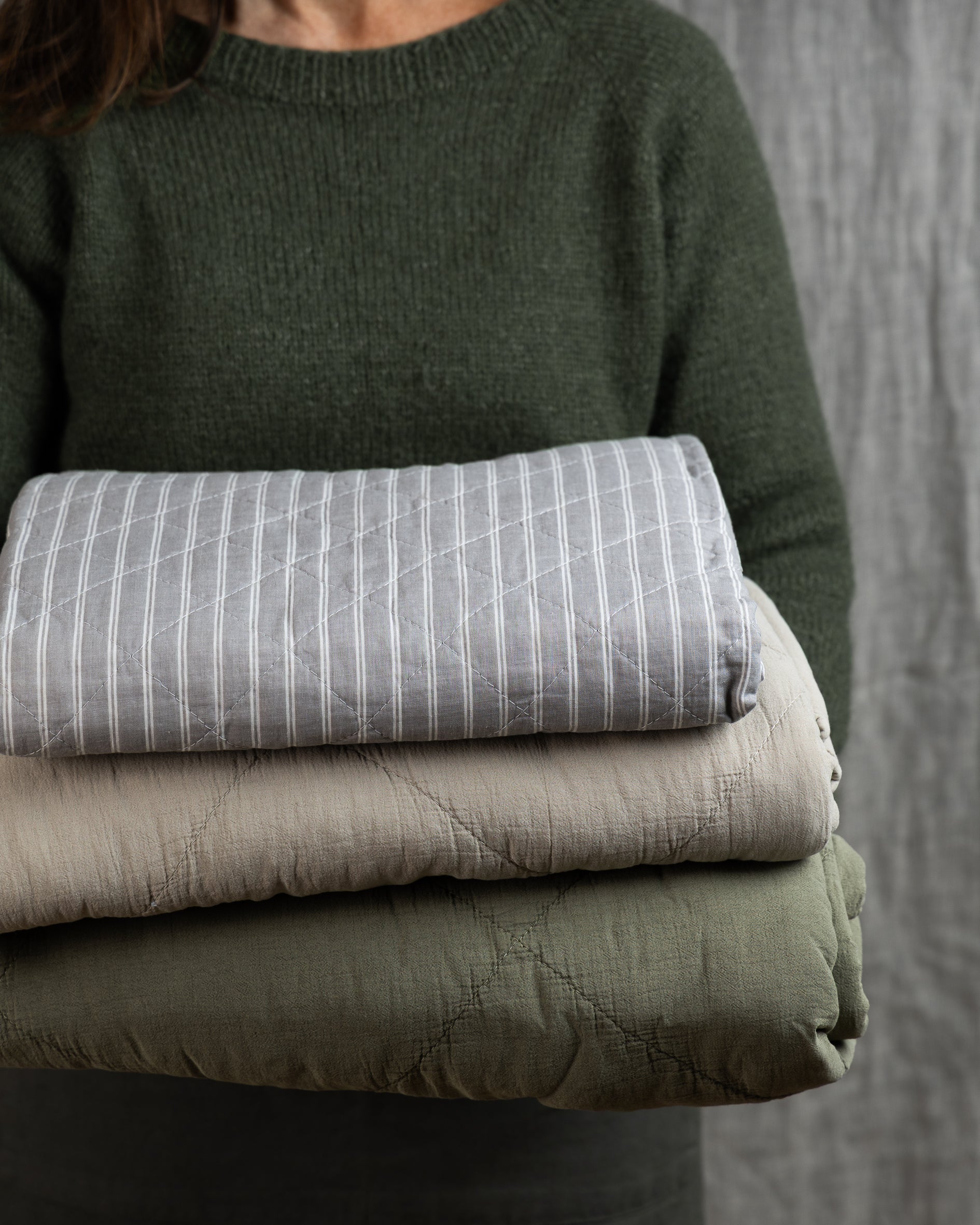 Stripete pledd 140x180 cm - latte