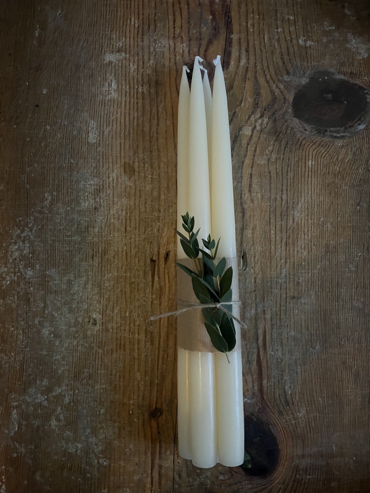 Kronelys 35 cm, 4 pk - Ivory