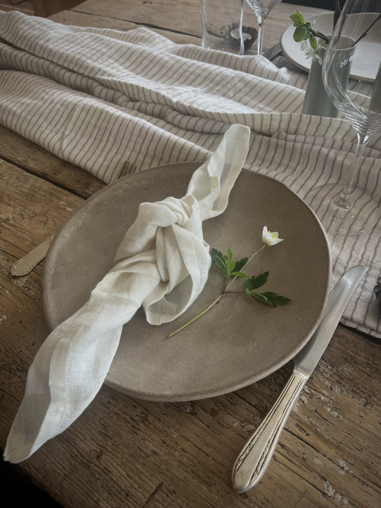 Linserviett 4 pk - Hvit