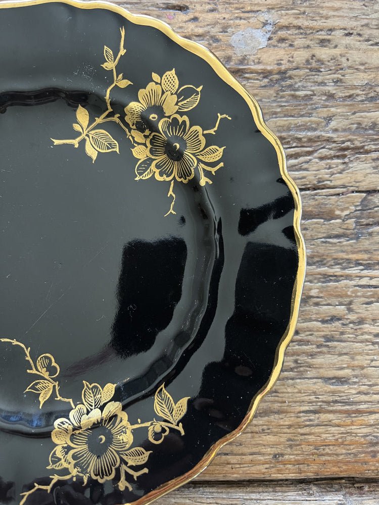 Asjett 18 cm - sort og gull